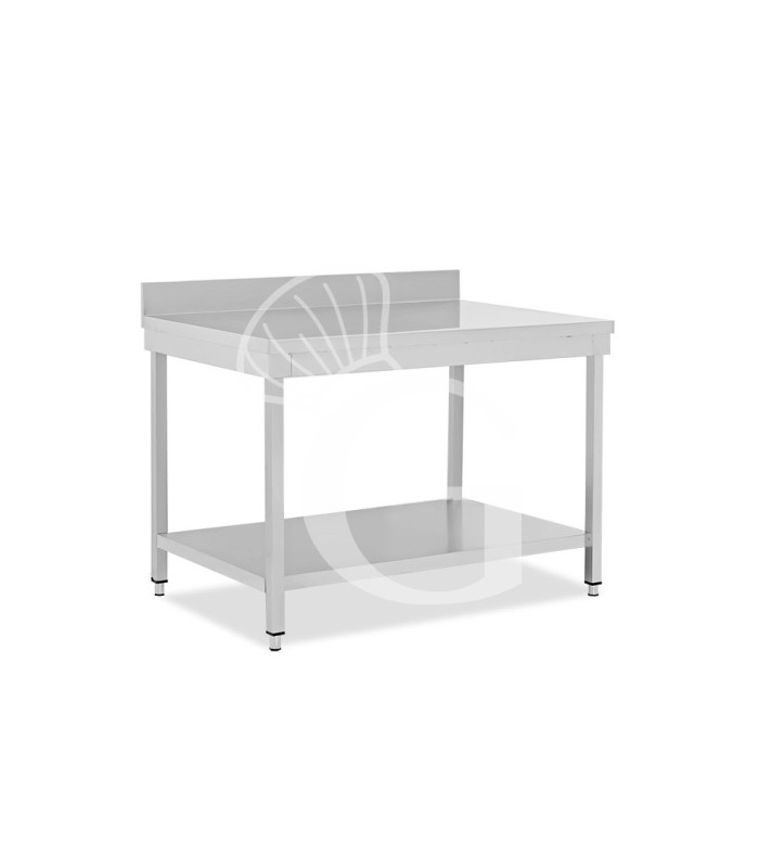 Tavolo inox 1 ripiano alzatina L 1100 mm x P 800 mm x H 950 mm
