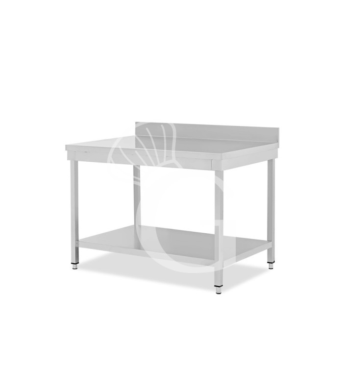Tavolo inox 1 ripiano alzatina L 1100 mm x P 800 mm x H 950 mm