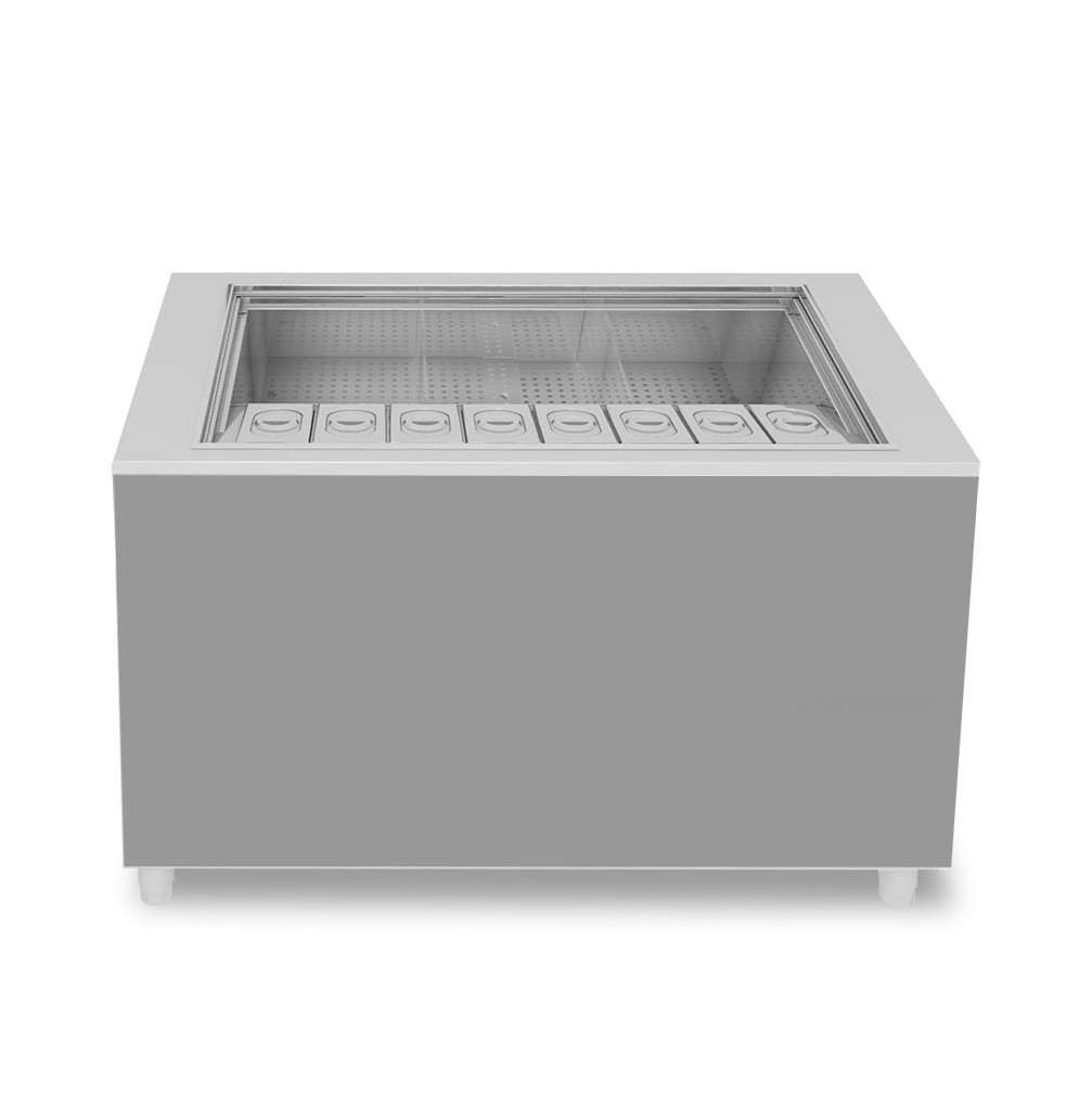 Banco cocktail su ruote con frontale grigio L 1250 x P 682 x H 950 mm