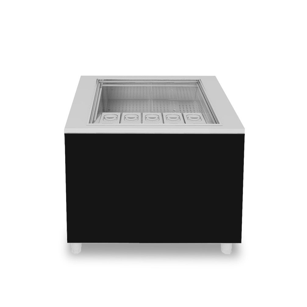 Banco cocktail su ruote con frontale nero L 1000 x P 682 x H 950 mm