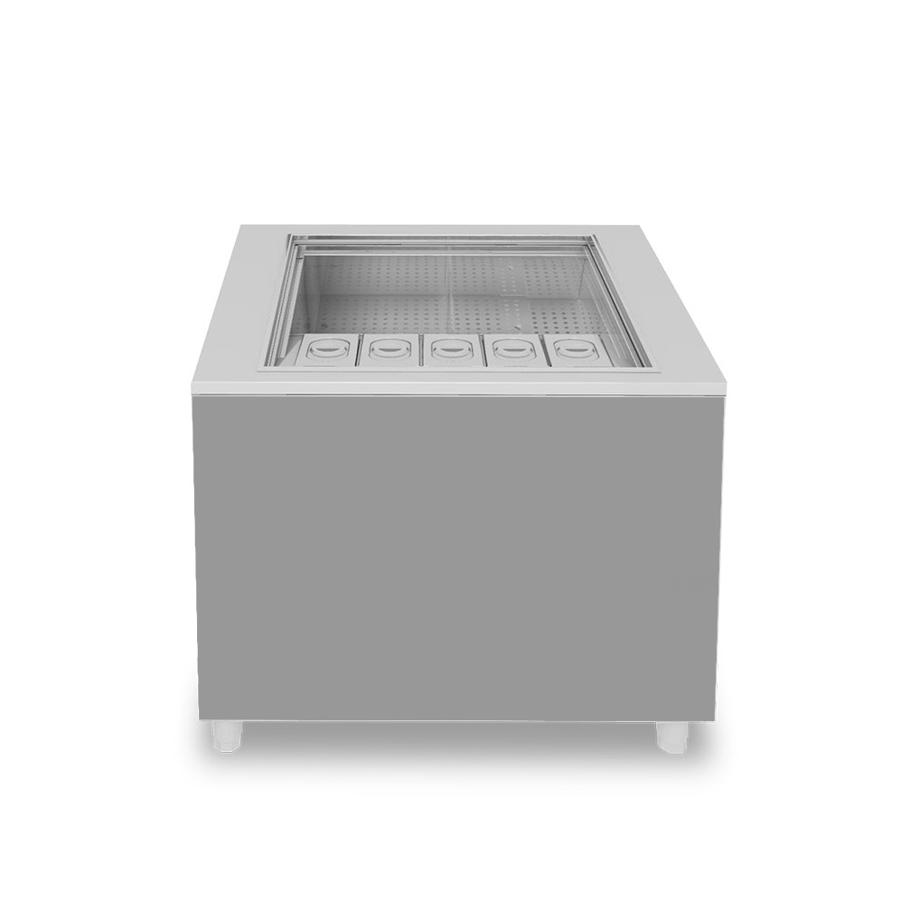 Banco cocktail su ruote con frontale grigio L 1000 x P 682 x H 950 mm