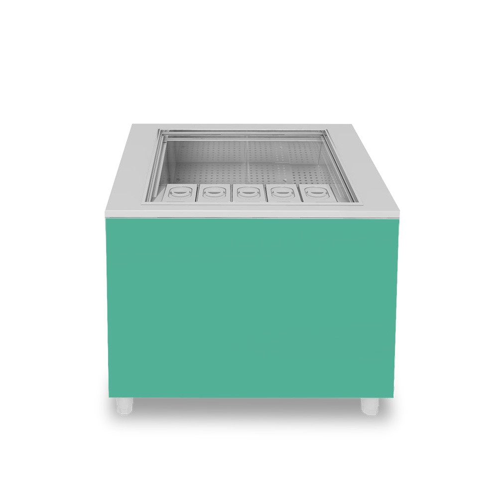 Banco cocktail su ruote con frontale acquamarina L 1000 x P 682 x H 950 mm