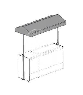 Kit cappottina in tessuto grigio per banco cocktail con spalle in acciaio bianco - L 1000 mm
