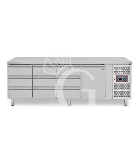 Tavolo Refrigerato 9 cassetti 1 porta 700 mm -2°C/+8°C