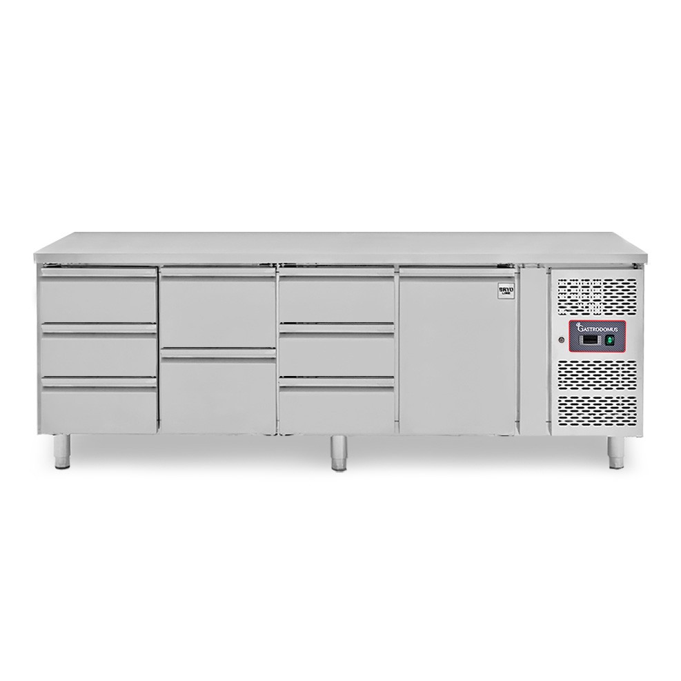 Tavolo Refrigerato con 8 cassetti, 1 porta, P 700 mm, -2°C/+8°C