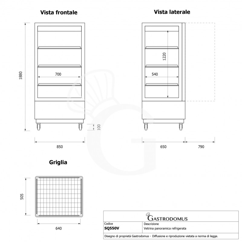 Espositore Refrigerato Ventilato color nero 550 LT 0°C/+12°C classe energetica B