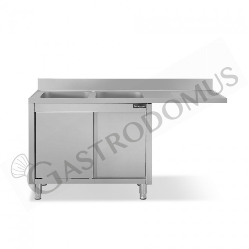 Lavello armadiato vano lavastoviglie,2 vasche,gocciolatoio destra,L1800xP700xH950mm Lavello armadiato vano lavastoviglie,2 vasche,gocciolatoio destra,L1800xP700xH950mm