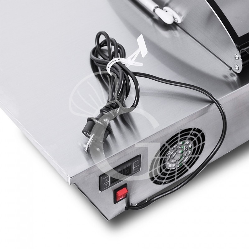 Refrigeratore da banco +2/+12°C - L 1950 mm x P 475 mm x H 320/350 mm, completo di 8 bacinelle