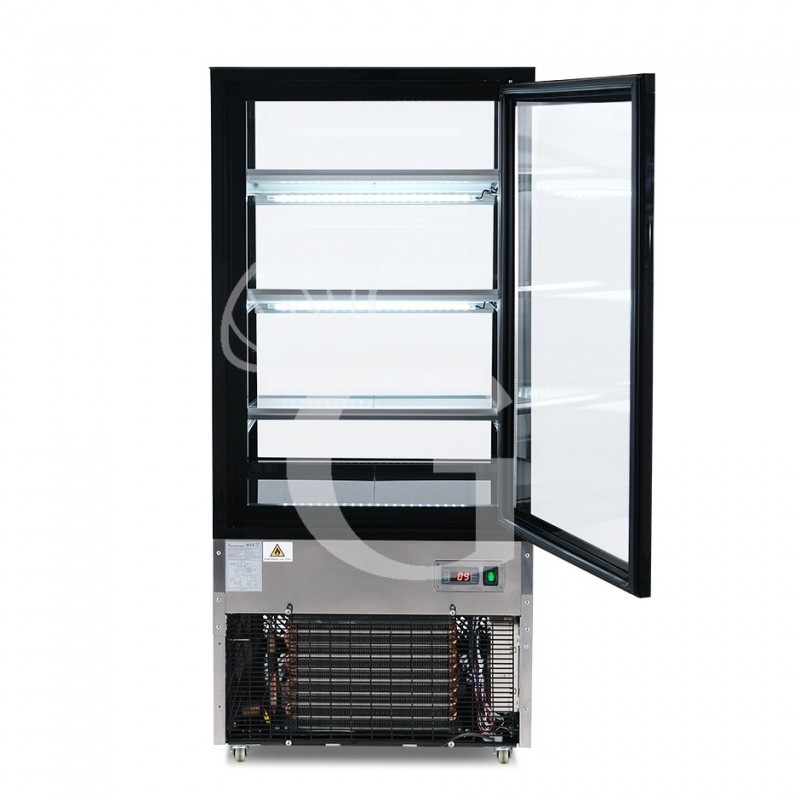 Vetrina Refrigerata Ventilata 3 ripiani 350 LT +2°C/+8°C 4 lati vetro, L 650 mm