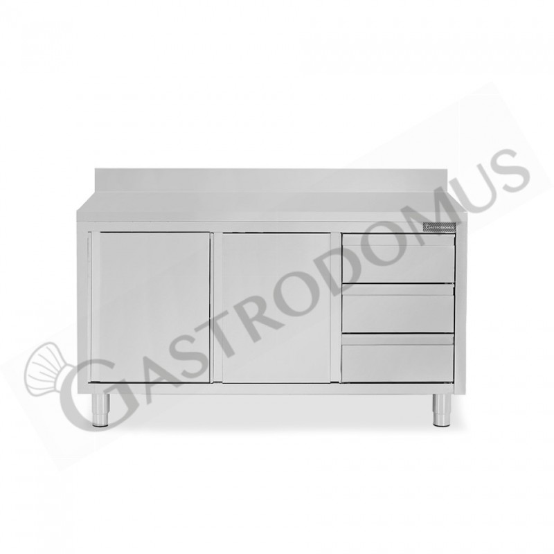 Tavolo armadiato,2 porte scorrevoli,3 cassetti a destra, alzatina, L1700 x P700 x H950mm Tavolo armadiato,2 porte scorrevoli,3 cassetti a destra, alzatina, L1700 x P700 x H950mm