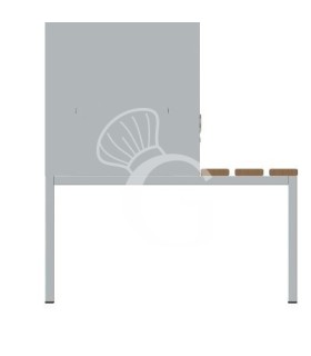 Panca portante in legno con struttura in acciaio 2 posti, 690x815x430 mm