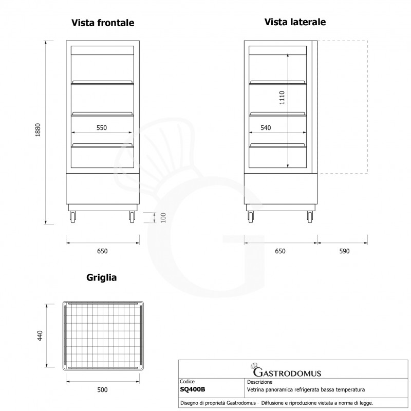 espositore refrigerato ventilato color nero 400 lt 13c 22c classe energetica b