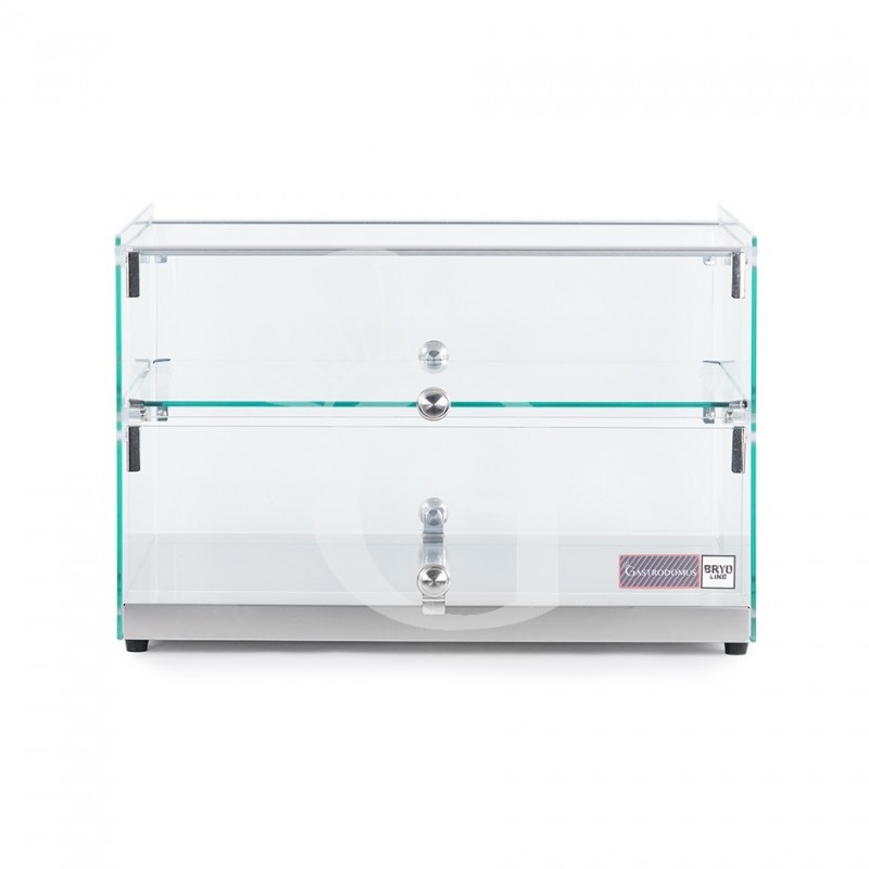 Vetrina Bar Neutra porta brioches 2 ripiani in inox L 555 mm x P 360 mm x H 370 mm Vetrina Bar Neutra porta brioches 2 ripiani in inox L 555 mm x P 360 mm x H 370 mm