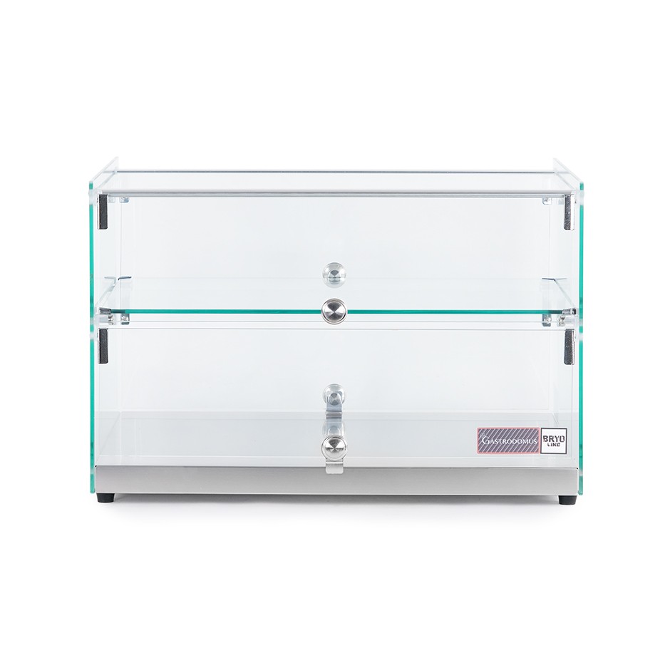 Vetrina Bar Neutra porta brioches 2 ripiani in inox L 555 mm x P 360 mm x H 370 mm