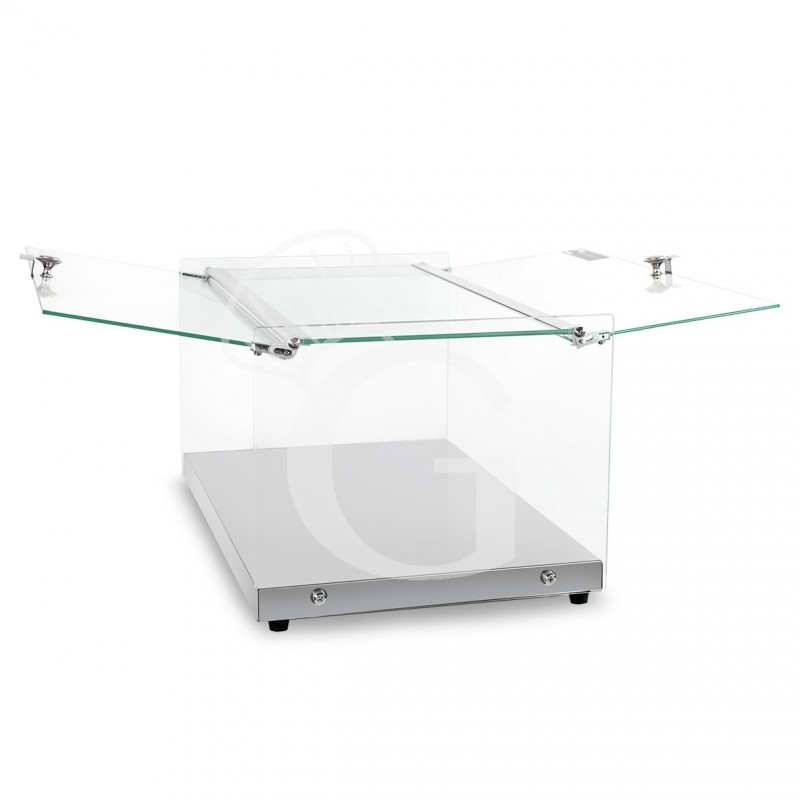 Vetrina Bar Neutra porta brioches in vetro piano in inox L 555 mm x P 360 mm x H 300 mm