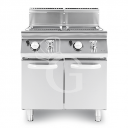 Cuocipasta professionale a gas su mobile chiuso 2 vasche 40 LT + 40 LT L 800 mm x P 900 mm x H 870 mm