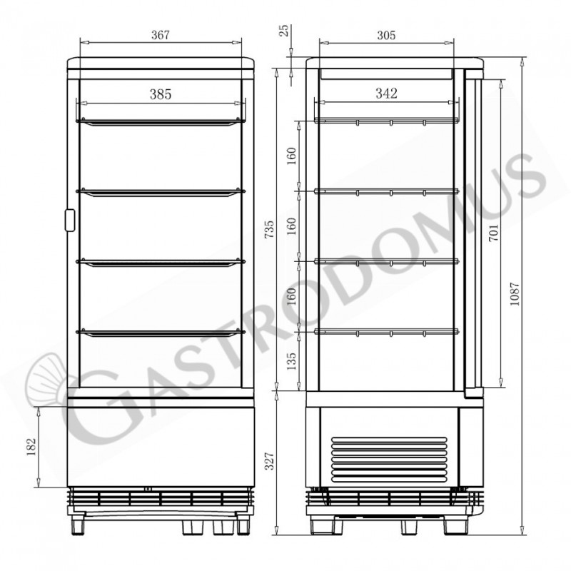 Espositore Refrigerato Ventilato Bibite 98 LT 0°C/+12°C display color bianco classe energetica C