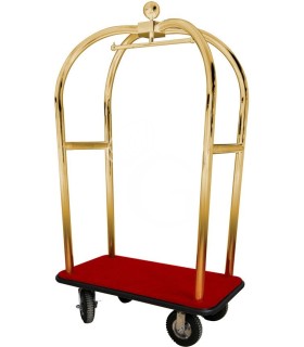 Carrello portavalige e portabiti in acciaio ottonato L.110cm