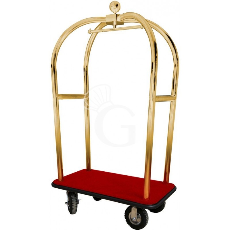 Carrello portavalige e portabiti in acciaio ottonato L.110cm Carrello portavalige e portabiti in acciaio ottonato L.110cm