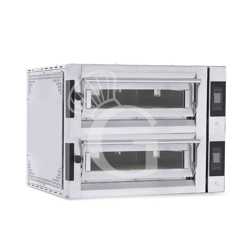 Forno Elettrico per 6+6 pizze diametro 350 mm 2 camere controllo touch 17,7 Kw