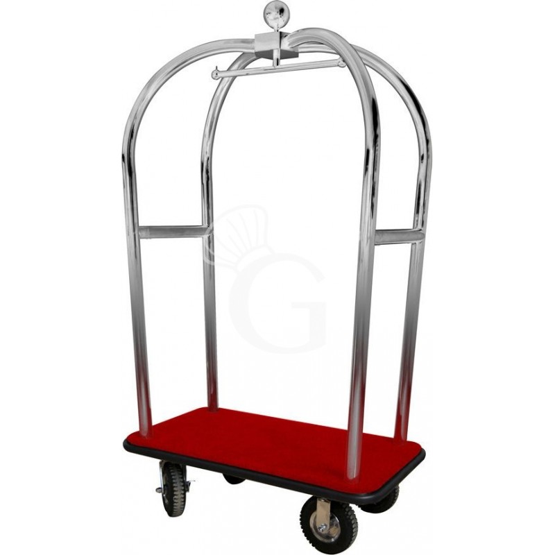 Carrello portavaligie e portabiti in acciaio inox - L 1100 mm x P 620 mm x H 1980 mm