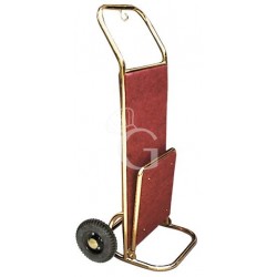Carrello portavalige in acciaio ottonato a due ruote