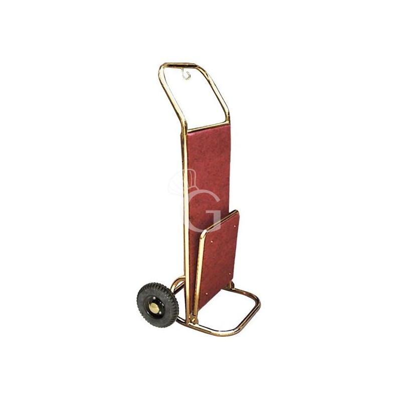 Carrello portavalige in acciaio ottonato a due ruote Carrello portavalige in acciaio ottonato a due ruote