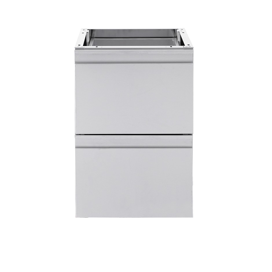 Cassettiera inox da agganciare al tavolo, dotata di 2 cassetti, L 500 x P 685 x H 580 mm