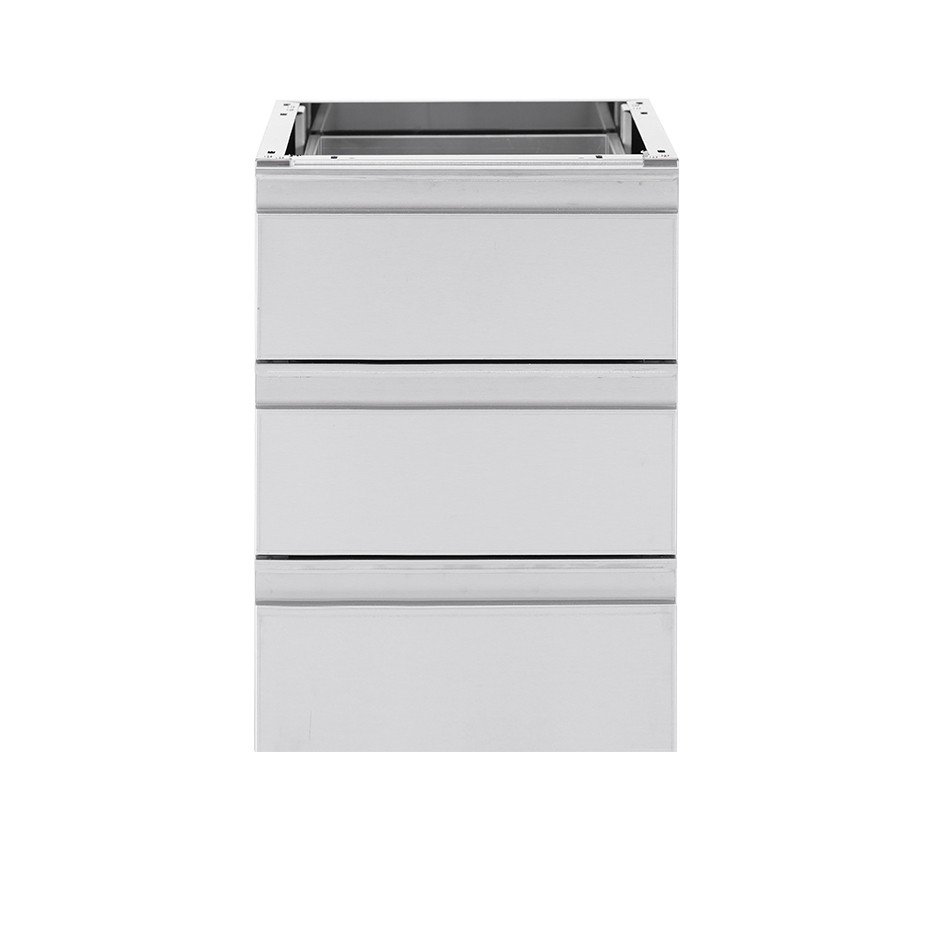 Cassettiera inox da agganciare al tavolo, dotata di 3 cassetti, L 500 x P 585 x H 580 mm