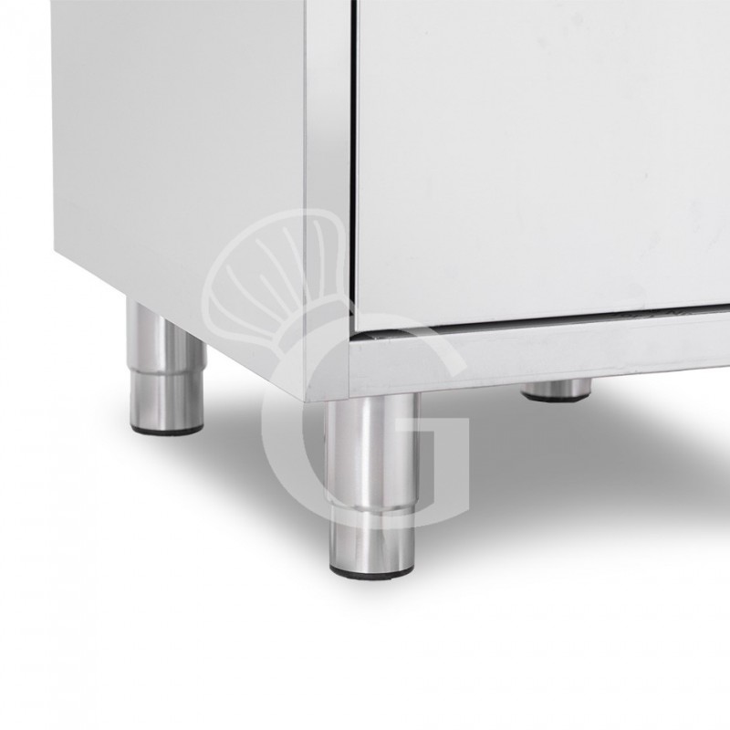 Cassettiera inox con cassetto e bottigliera, L 500 x P 700 x H 850 mm