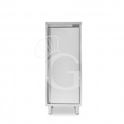 Armadio inox con 1 porta battente, 2 ripiani, L 500 x P 700 x H 1500 mm
