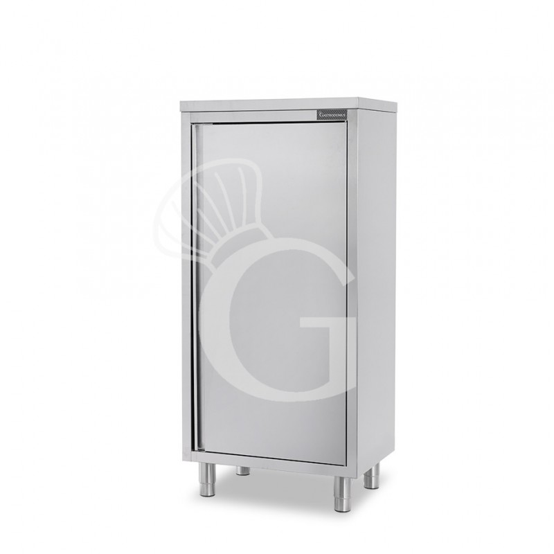 Armadio in acciaio inox con 1 porta battente, 2 ripiani, L 700 x P 500 x H 1500 mm