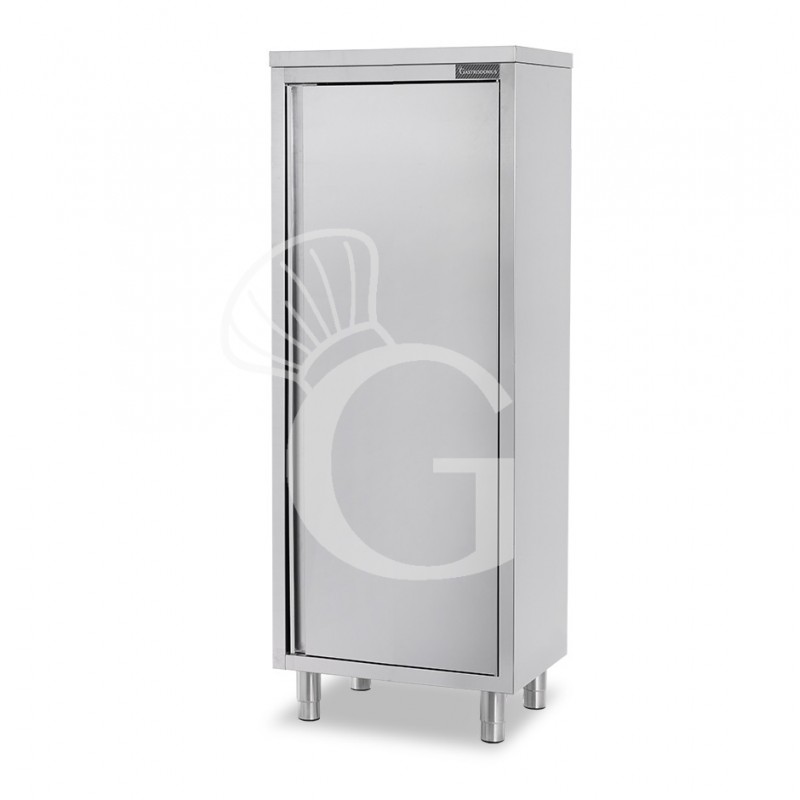 Armadio inox con 1 porta battente, 3 ripiani, L 600 x P 600 x H 1800 mm