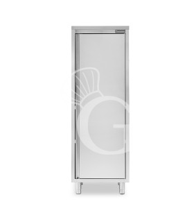 Armadio in acciaio inox con 1 porta battente, 3 ripiani, L 600 x P 700 x H 1800 mm