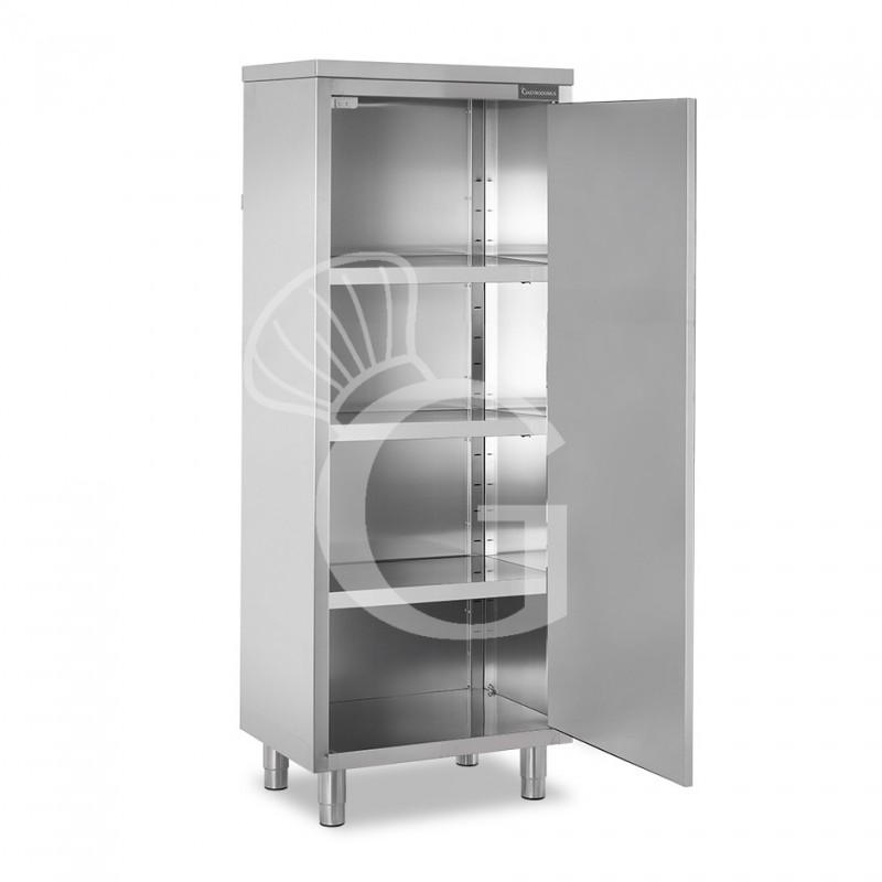 Armadio inox con 1 porta battente, 3 ripiani, L 700 x P 600 x H 1800 mm