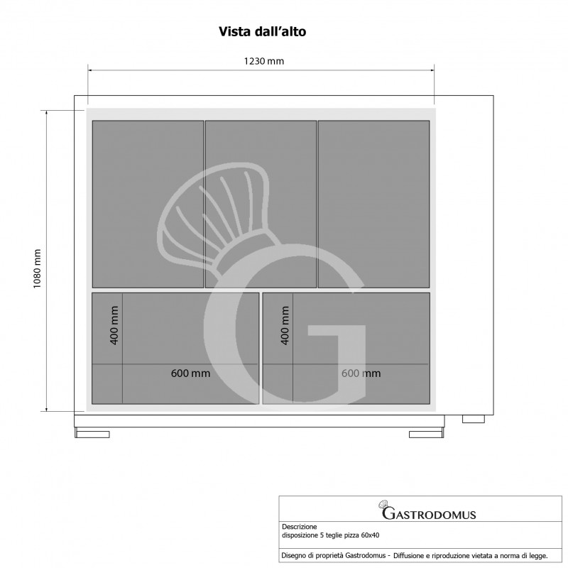 Forno Elettrico porta vetro 5 teglie 600x400 o 9 pizze diametro 350 mm 1 camera controllo meccanico