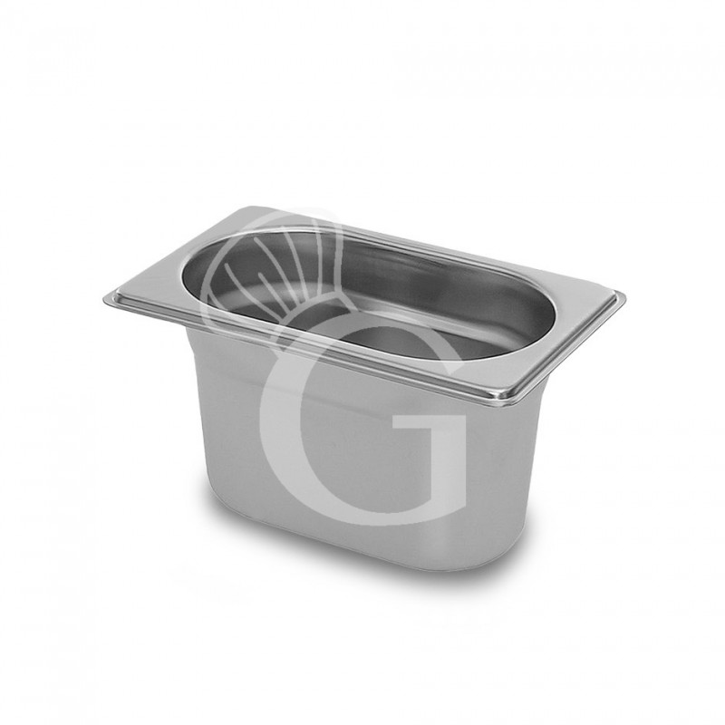 Bacinella in acciaio inox GN1/9 L 176 mm x P 108 mm x H 100 mm - capacità 1 litro