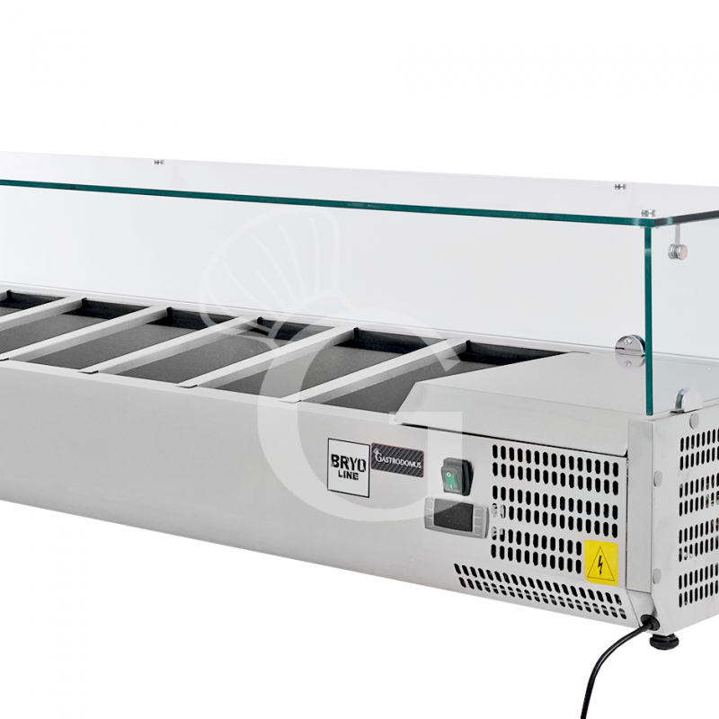 Vetrinetta refrigerata per pizzeria L 1200 mm per 5 bacinelle GN1/4