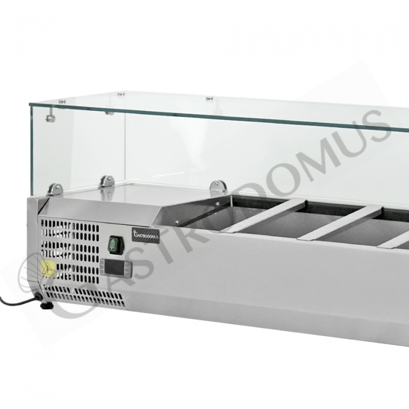 Vetrinetta refrigerata per pizzeria motore a sinistra L 1800 mm per 8 bacinelle GN1/3