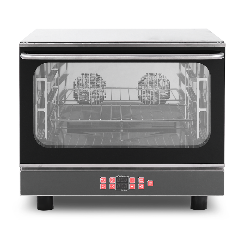 Forno per cornetti elettrico a convezione , umidificatore e grill, porta ribalta, comandi digitali, 4 teglie GN 1/1 530x325 mm