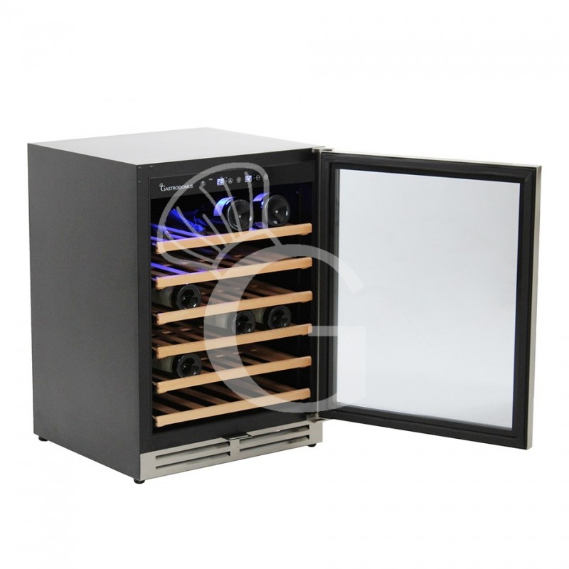 Cantina Vino Ventilata porta inox 150 LT 6 ripiani capacità 46 bottiglie +5°C/+22°C