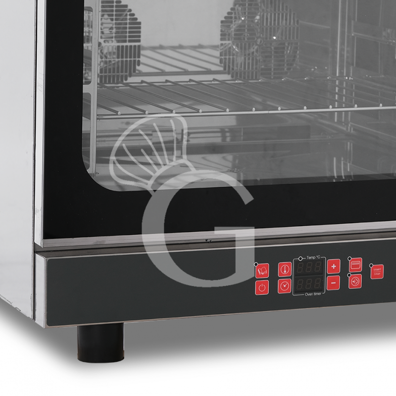 Forno per cornetti elettrico a convezione , umidificatore e grill, porta ribalta, comandi digitali, 4 teglie GN 1/1 530x325 mm