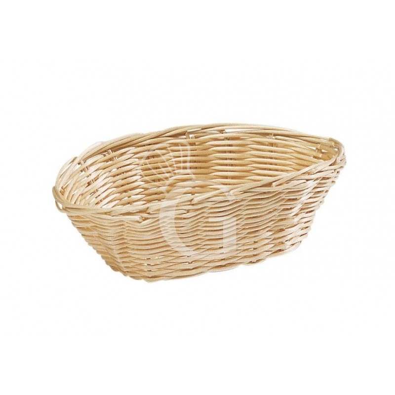 Cestino ovale in rattan colore beige - L 235 x P 150 x H 70 mm Cestino ovale in rattan colore beige - L 235 x P 150 x H 70 mm