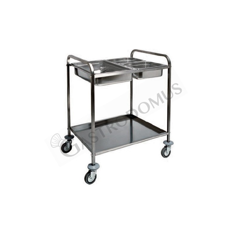 Carrello portabacinelle 2 GN1/1 - L 770 mm x P 620 mm x H 970 mm Carrello portabacinelle 2 GN1/1 - L 770 mm x P 620 mm x H 970 mm