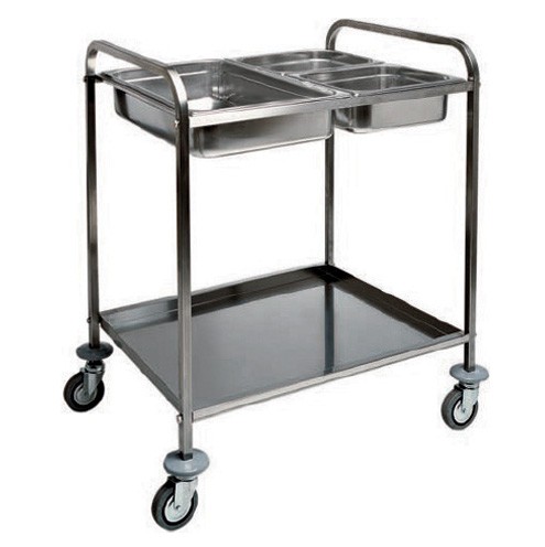 Carrello portabacinelle 2 GN1/1 - L 770 mm x P 620 mm x H 970 mm
