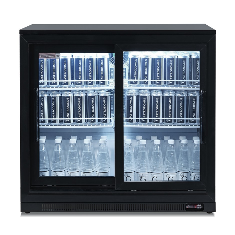 Vetrina frigo ventilata da banco o retrobanco orizzontale, 2 porte scorrevoli 191 LT - temperatura 0°C/+10°C