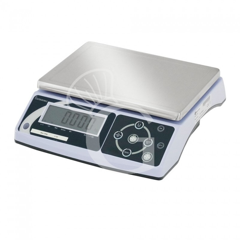 Bilancia controllo peso display LCD portata 30 Kg precisione 1 g L 325 mm x P 345 mm x H 115 mm