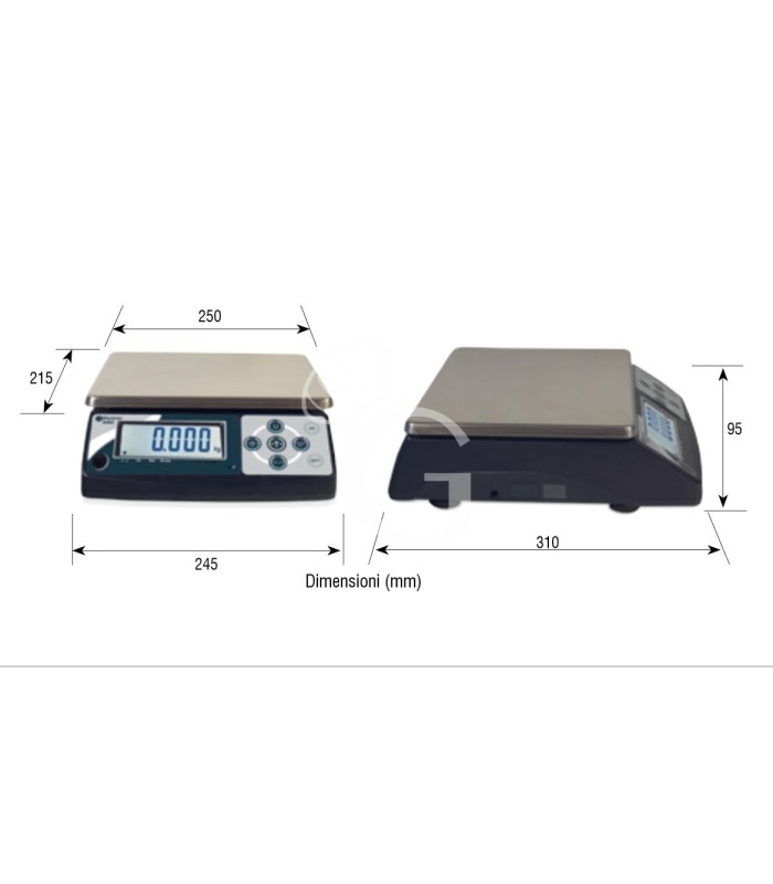 Bilancia struttura in ABS controllo del peso portata 5 Kg precisione 1 g L 245 mm x P 310 mm x H 95 mm, scheda tecnica
