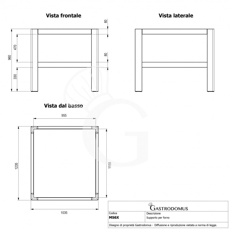 Supporto in acciaio per forno MAIN6