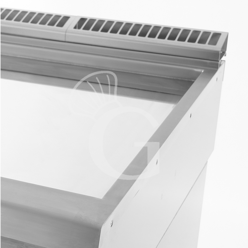 Fry Top elettrico su armadio aperto piastra liscia cromata 21000 W Trifase P 900 mm